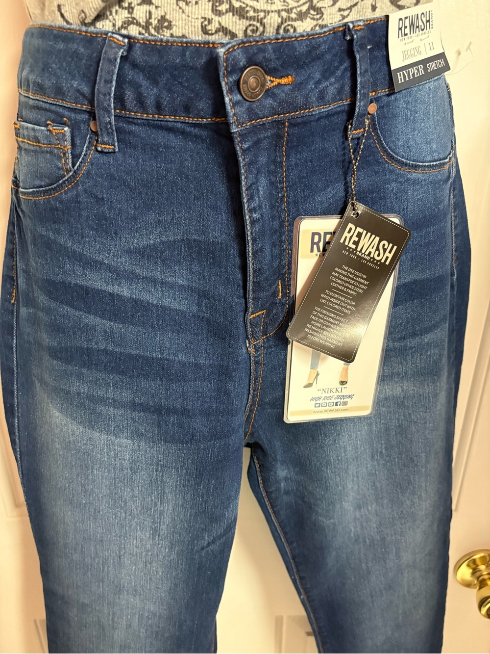 Rewash Women's Dark Blue High-Rise Stretch Jeggings - Picture 1 of 8